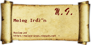 Meleg Irén névjegykártya